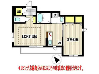 欅コート(1LDK/3階)の間取り写真