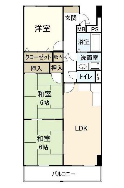 ベルビレッジ上汐田(3LDK/8階)の間取り写真