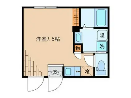 カレラパーク(ワンルーム/4階)の間取り写真