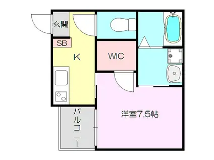 LA LUNA KOMATU(1K/2階)の間取り写真