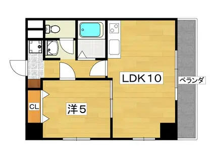 Mプラザ香里一番館(1LDK/9階)の間取り写真