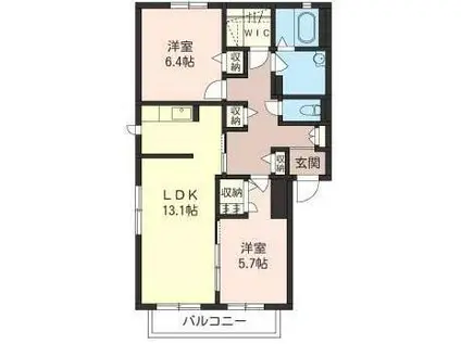 リリーガーデン(2LDK/1階)の間取り写真