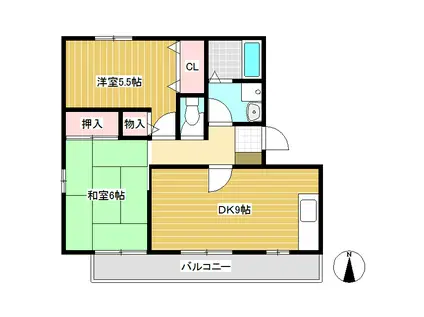 ST・グリーンライフ ヨコヤ A(2DK/3階)の間取り写真