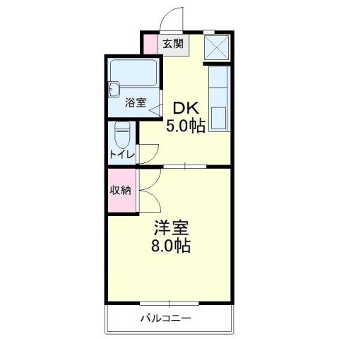 エステート西山(1DK/2階)の間取り写真