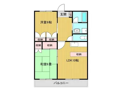 VESTA七日町(2LDK/1階)の間取り写真