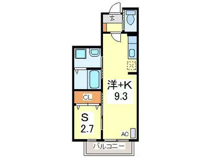 ＪＲ東北本線 矢幅駅 徒歩13分 2階建 築8年(1SK/1階)の間取り写真