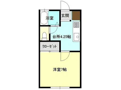 バーシティハウス高松(1K/2階)の間取り写真