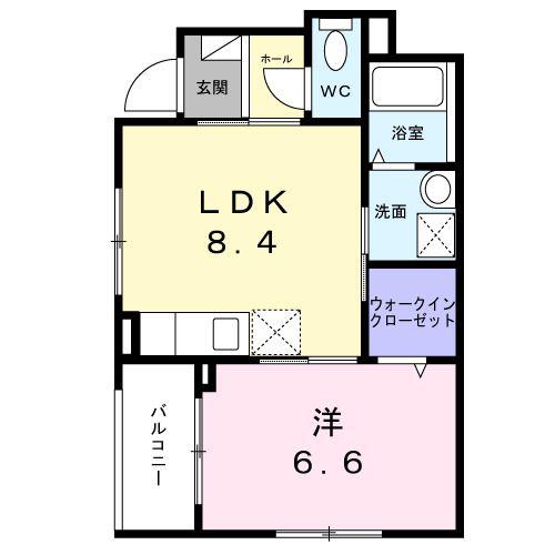 MODERNO(1LDK/1階)の間取り写真