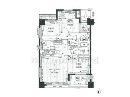 イニシア自由が丘(3LDK/6階)の間取り写真