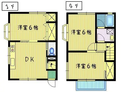 アサヒ ルーミー3号棟(3DK/1階)の間取り写真