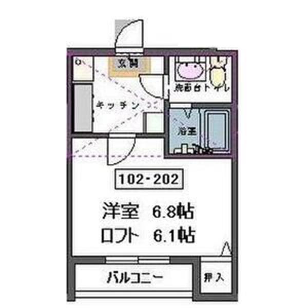 スマイス愛宕橋(1K/1階)の間取り写真