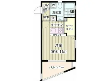 リジノワール千歳烏山(1K/3階)の間取り写真