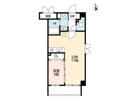 石塚ハイム(1LDK/4階)の間取り写真