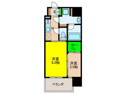 ALIVIS六本松(2K/3階)の間取り写真