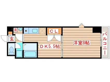 ベルシティ榴ヶ岡(1DK/4階)の間取り写真