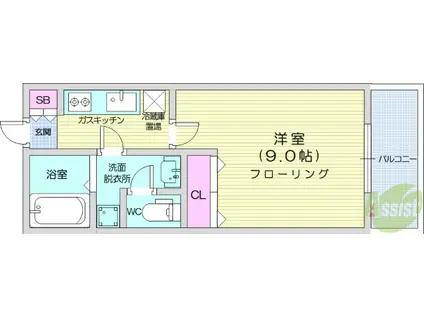 リビングステージ広瀬川(1K/1階)の間取り写真