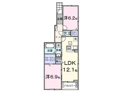 サンフィールド ガーデン(2LDK/1階)の間取り写真