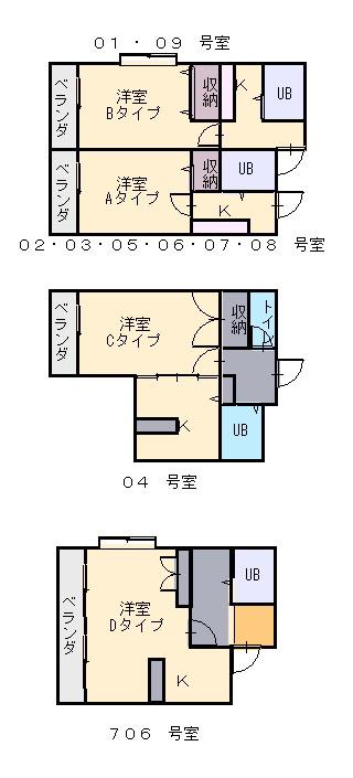 シエスタ姫路(1K/2階)の間取り写真