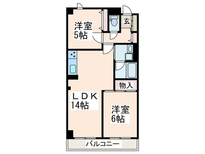 シャレーナ藤が丘(2LDK/3階)の間取り写真