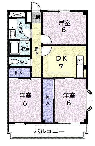 ウインディー湘南(3DK/2階)の間取り写真