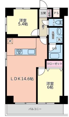 バイムフルス白金1(2LDK/8階)の間取り写真