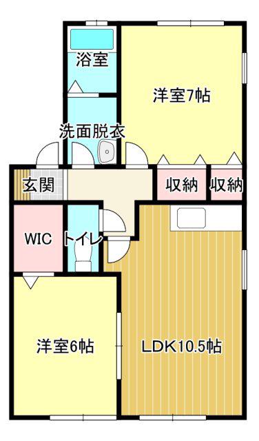 アイセイハイツII(2LDK/1階)の間取り写真
