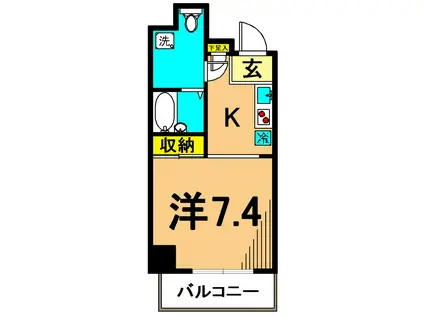 レジディア大井町(1K/10階)の間取り写真