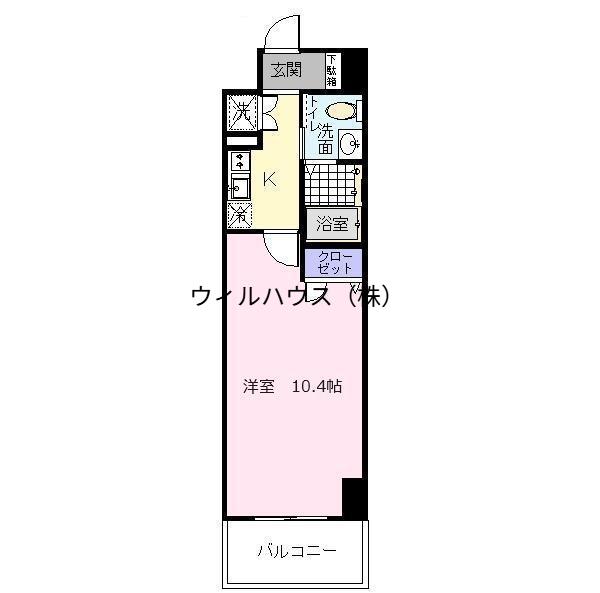 フェニックスレジデンス堺東(1K/2階)の間取り写真