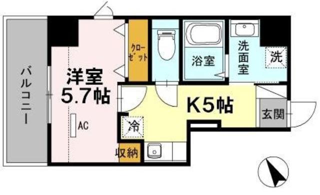 アイリス大森(1K/7階)の間取り写真