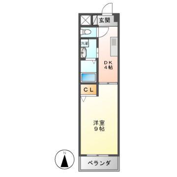 エクセルシオール栄(1DK/3階)の間取り写真