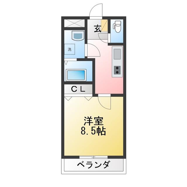 CENTER VILLAGE 2008(1K/3階)の間取り写真