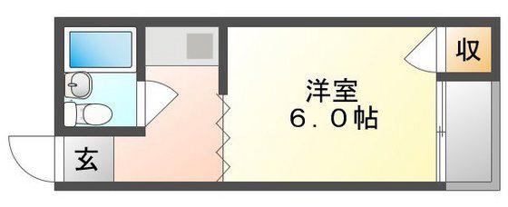 ラポールすすき(1K/2階)の間取り写真