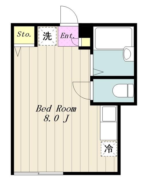 矢部ハイツ(ワンルーム/3階)の間取り写真