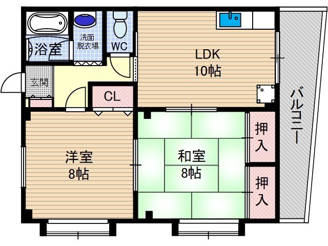 ひかりハイツ(2LDK/1階)の間取り写真