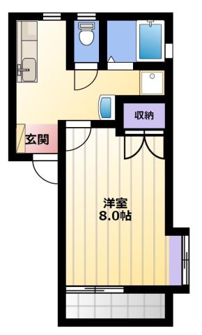 レイクヒルズI(1K/1階)の間取り写真