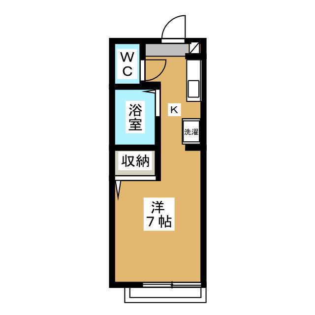 ハイポイント(ワンルーム/2階)の間取り写真