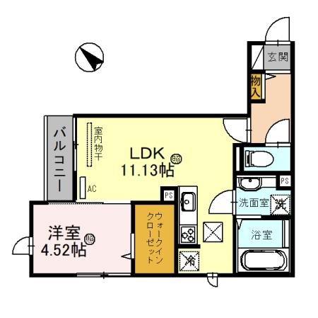 FELICE(1LDK/1階)の間取り写真