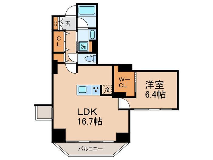 ドゥーエ東池袋(1LDK/9階)の間取り写真