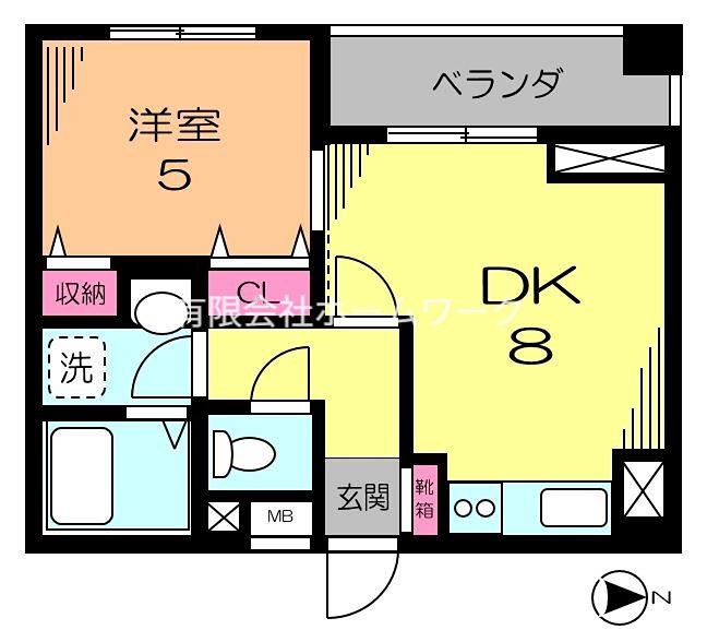 エクセル方南III(1DK/2階)の間取り写真