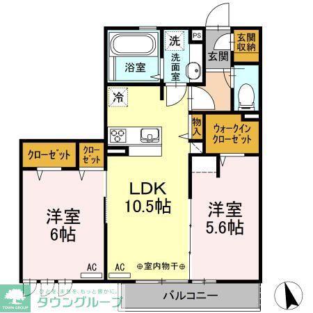 コンフォートプラスT(2LDK/2階)の間取り写真