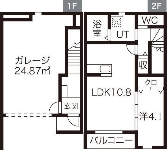 アンビション人見C棟(1LDK/1階)の間取り写真
