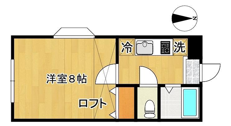 オルセーヌ旭ヶ丘(1K/1階)の間取り写真
