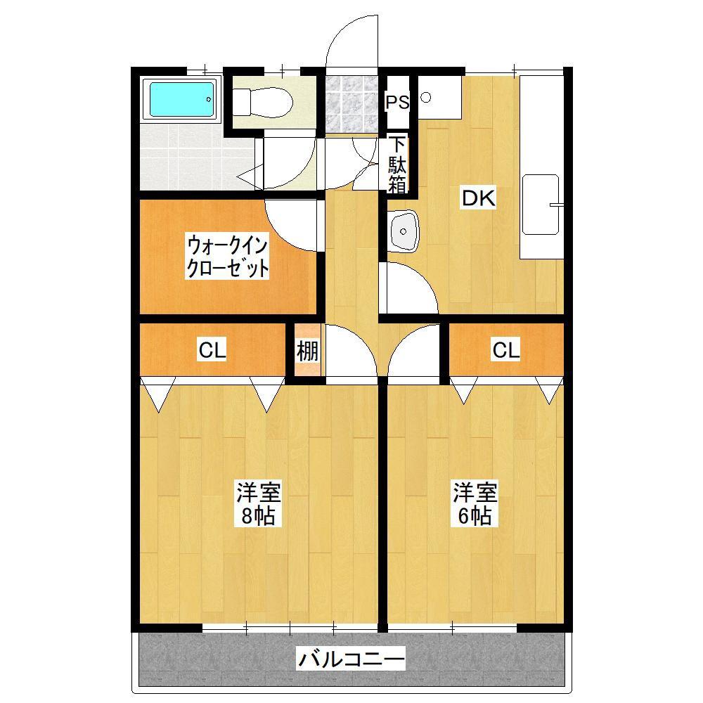 グランドハイツ野上(3DK/3階)の間取り写真