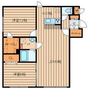 インクローバー元町(2LDK/1階)の間取り写真