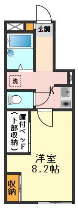 レオパレスカガヤキI(1K/1階)の間取り写真