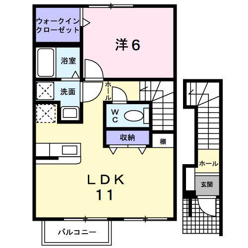 ザイテベルクII(1LDK/2階)の間取り写真