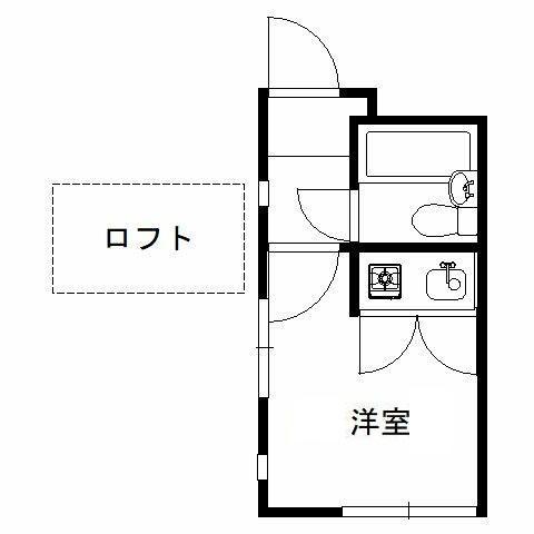 PAMファミリーB棟(ワンルーム/1階)の間取り写真