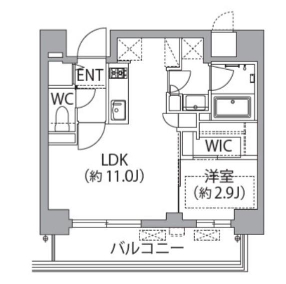 レスピール蓮根(1LDK/4階)の間取り写真