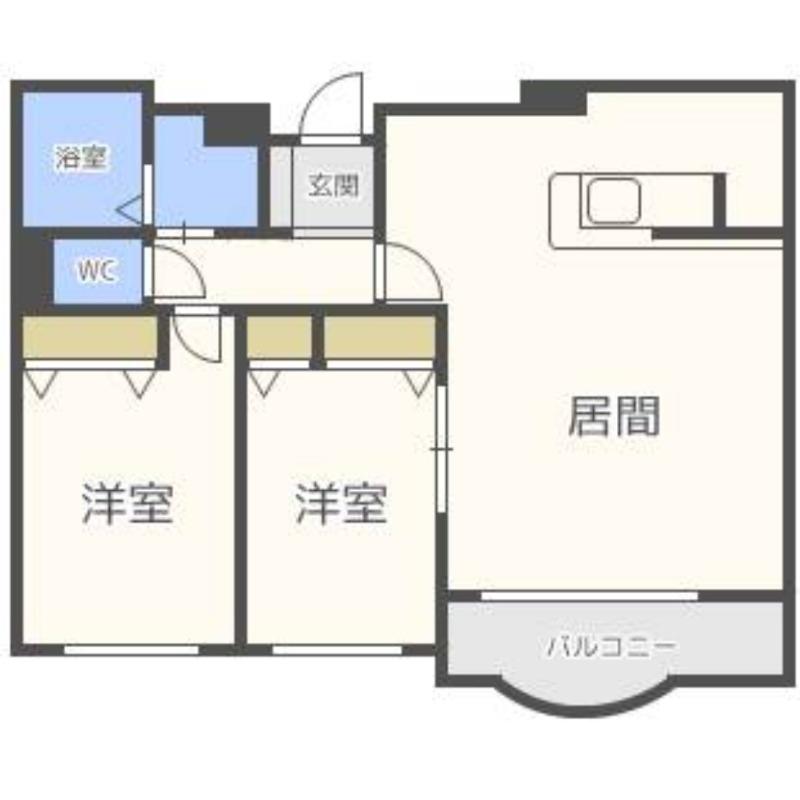 TA21宮ヶ丘(2LDK/2階)の間取り写真
