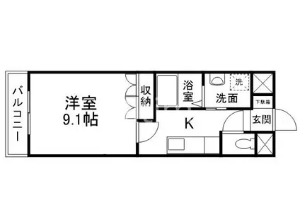 FOR THE GOD(1K/9階)の間取り写真